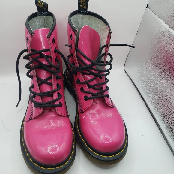 Dr Doc Martens 1460 Y Candy Pink Women's Boots Size 7 US Lace Up - Picture 4 of 12